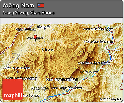 Physical 3D Map of Möng Nam