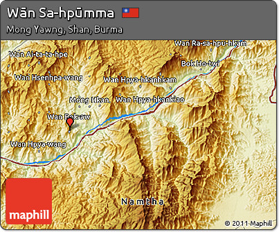Physical 3D Map of Wān Sa-hpūmma