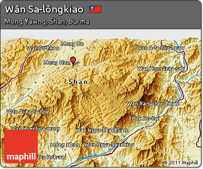 Physical 3D Map of Wān Sa-lōngkiao