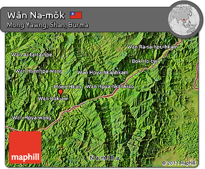 Satellite 3D Map of Wān Na-mōk