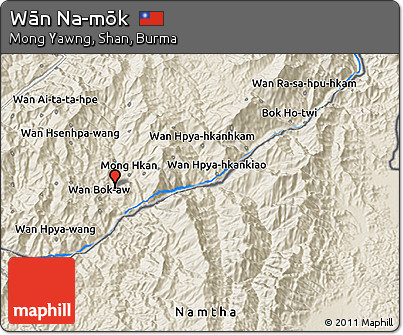 Shaded Relief 3D Map of Wān Na-mōk