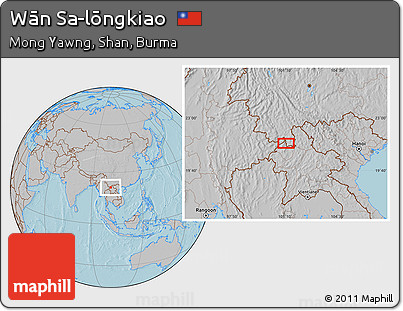 Gray Location Map of Wān Sa-lōngkiao, hill shading