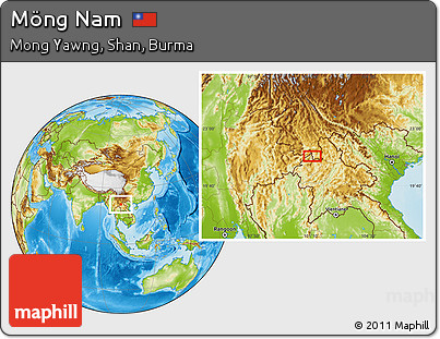 Physical Location Map of Möng Nam