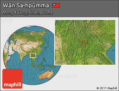 Satellite Location Map of Wān Sa-hpūmma