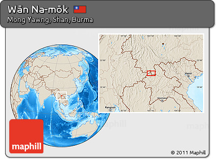 Shaded Relief Location Map of Wān Na-mōk