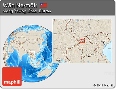 Shaded Relief Location Map of Wān Na-mōk