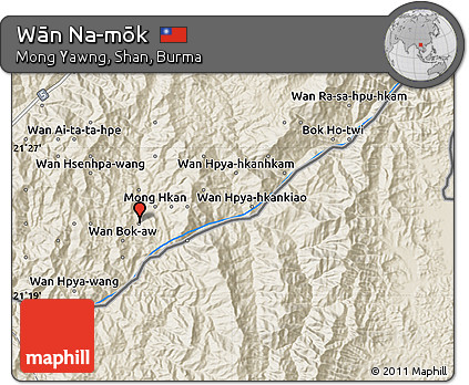 Shaded Relief Map of Wān Na-mōk