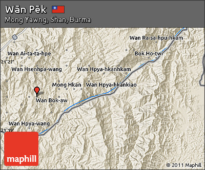 Shaded Relief Map of Wān Pēk