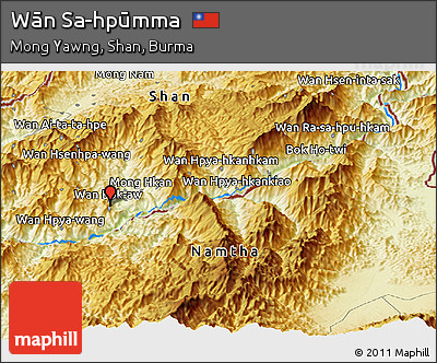 Physical Panoramic Map of Wān Sa-hpūmma