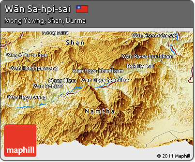 Physical Panoramic Map of Wān Sa-hpi-sai