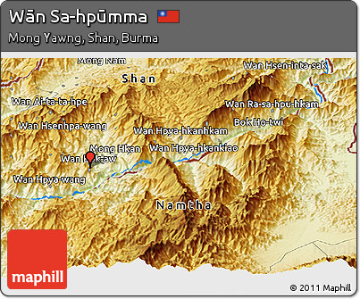 Physical Panoramic Map of Wān Sa-hpūmma