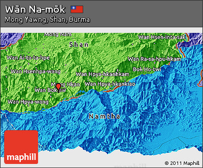 Political Panoramic Map of Wān Na-mōk