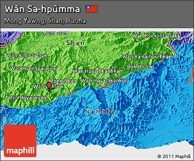 Political Panoramic Map of Wān Sa-hpūmma