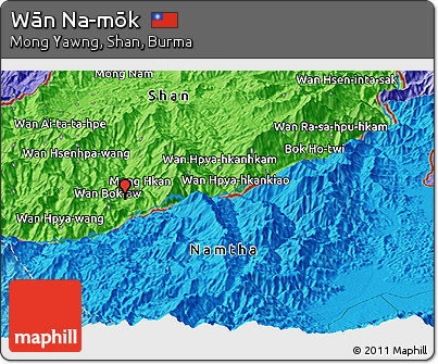 Political Panoramic Map of Wān Na-mōk