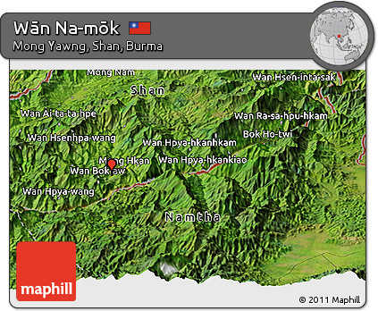 Satellite Panoramic Map of Wān Na-mōk