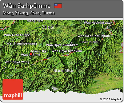 Satellite Panoramic Map of Wān Sa-hpūmma