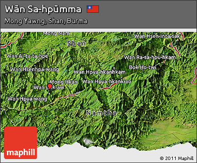 Satellite Panoramic Map of Wān Sa-hpūmma