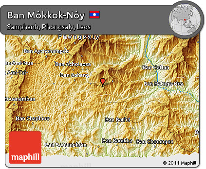 Physical 3D Map of Ban Môkkok-Nôy