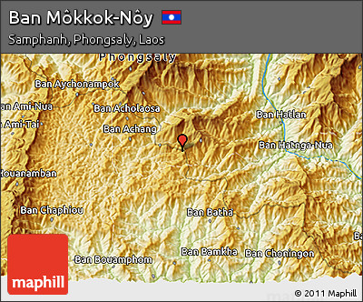 Physical 3D Map of Ban Môkkok-Nôy