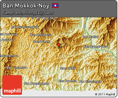 Physical 3D Map of Ban Môkkok-Nôy