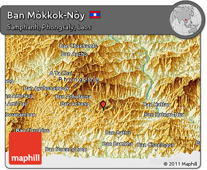 Physical Panoramic Map of Ban Môkkok-Nôy