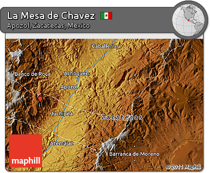 Physical 3D Map of La Mesa De Chavez