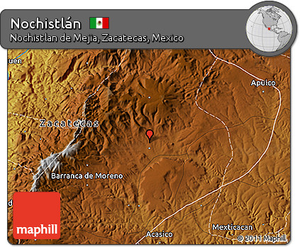 Physical 3D Map of Nochistlán