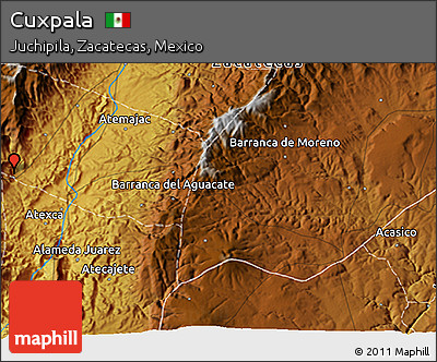 Physical 3D Map of Cuxpala