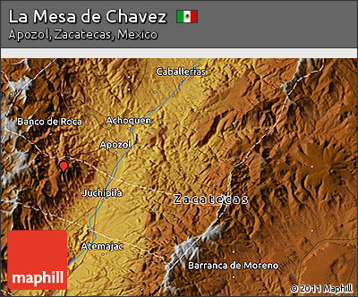 Physical 3D Map of La Mesa De Chavez