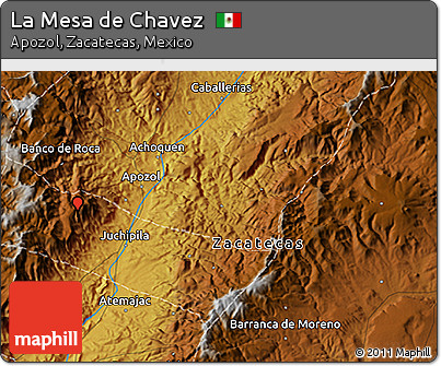Physical 3D Map of La Mesa De Chavez