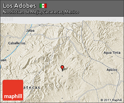 Shaded Relief 3D Map of Los Adobes