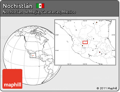 Blank Location Map of Nochistlán
