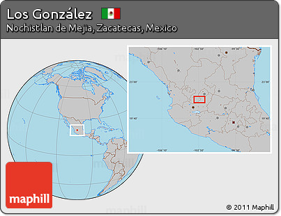 Gray Location Map of Los González