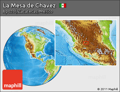 Physical Location Map of La Mesa De Chavez