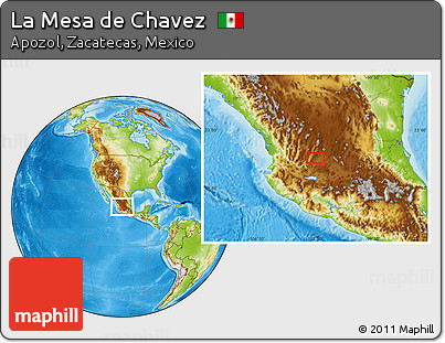 Physical Location Map of La Mesa De Chavez