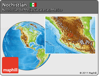 Physical Location Map of Nochistlán