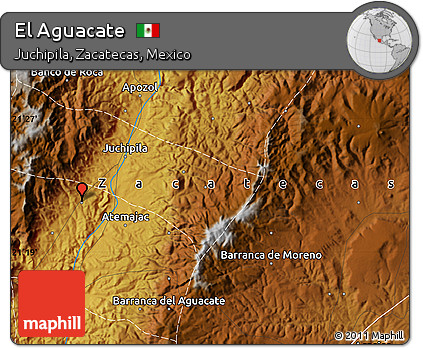 Physical Map of El Aguacate