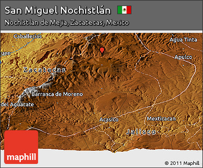 Physical Panoramic Map of San Miguel Nochistlán