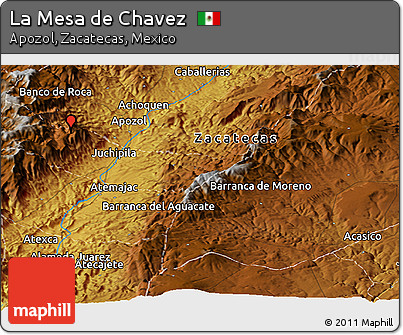 Physical Panoramic Map of La Mesa De Chavez