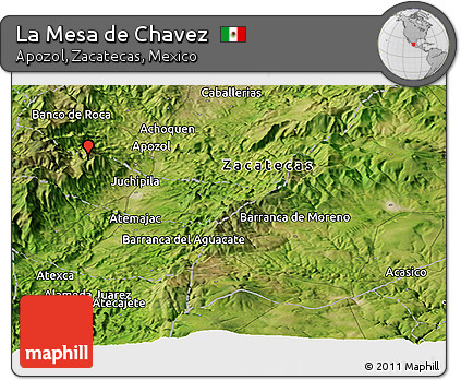 Satellite Panoramic Map of La Mesa De Chavez