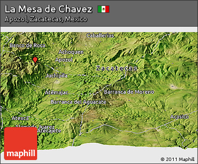 Satellite Panoramic Map of La Mesa De Chavez
