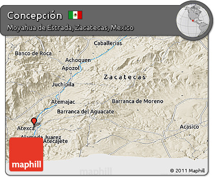 Shaded Relief Panoramic Map of Concepción