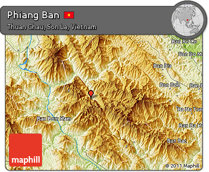 Physical 3D Map of Phiang Ban