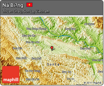 Physical 3D Map of Nà Biềng