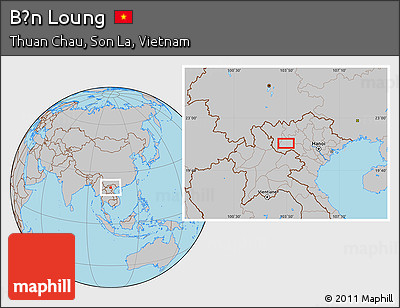 Gray Location Map of Bản Loung