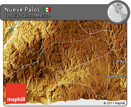 Physical 3D Map of Nueve Palos