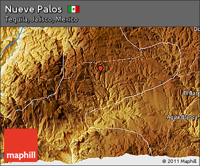 Physical 3D Map of Nueve Palos