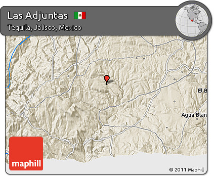 Shaded Relief 3D Map of Las Adjuntas
