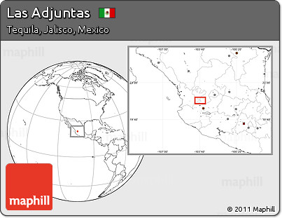 Blank Location Map of Las Adjuntas