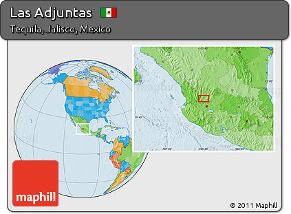 Political Location Map of Las Adjuntas